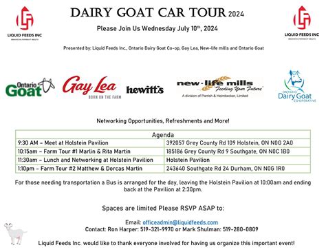 Dairy Goat Car Tour 2024 Liquid Feeds Inc