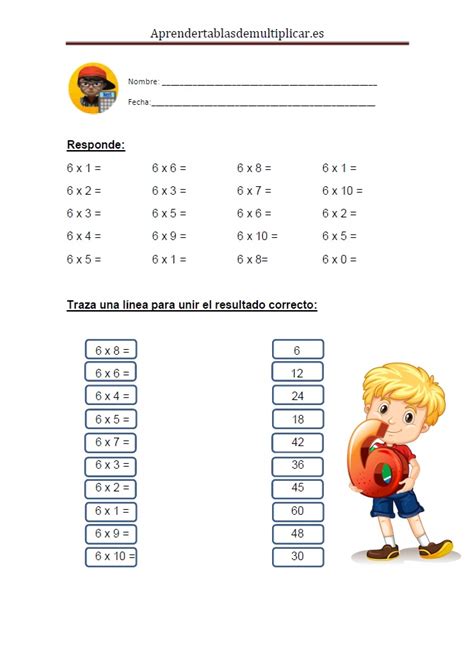 Fichas Tabla Del 6 Imprimir En Pdf Descargar Gratis