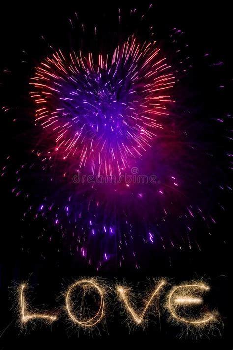 Heart fireworks stock image. Image of dark, happy, evening - 36894923