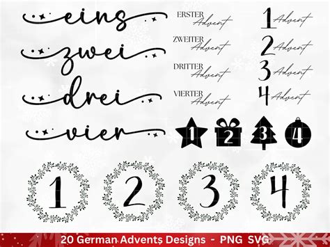 Advent Plotterdatei Svg Png Plotterdatei 1 4 Adventszahlen Svg