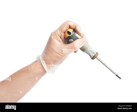 Hand Holding Screwdriver Stock Photo Alamy