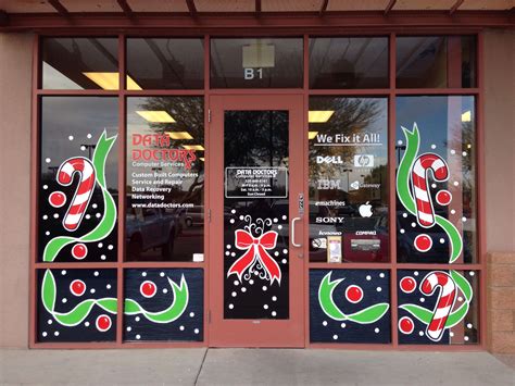 Painted Christmas Windows Phoenix Az Office Christmas Decorations