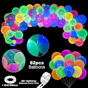 Tacobear 104 Pièces Ballon Fluorescent Dans Le Noir Fluorescentes