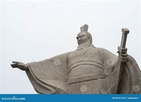 Statue of Cao Cao(155-220) at Weiwudi Square. a Famous Historic Site in Xuchang, Henan, China ...