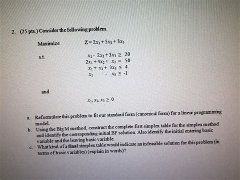 Solved 2 25 Pts Consider The Following Problem Maximize Chegg