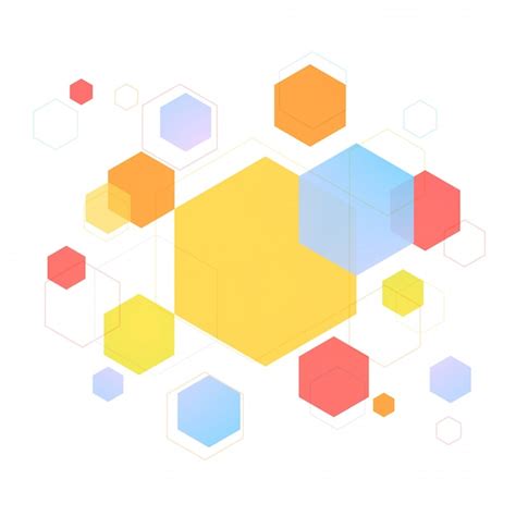 Colorful Hexagon Or Hexagonal Geometric Elements Modern Abstract