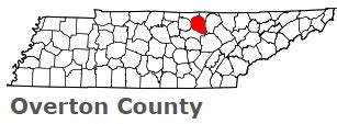 Overton County on the map of Tennessee 2024. Cities, roads, borders and directions in Overton ...