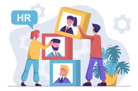 hr manager teamwork hr department hr process  vector art
