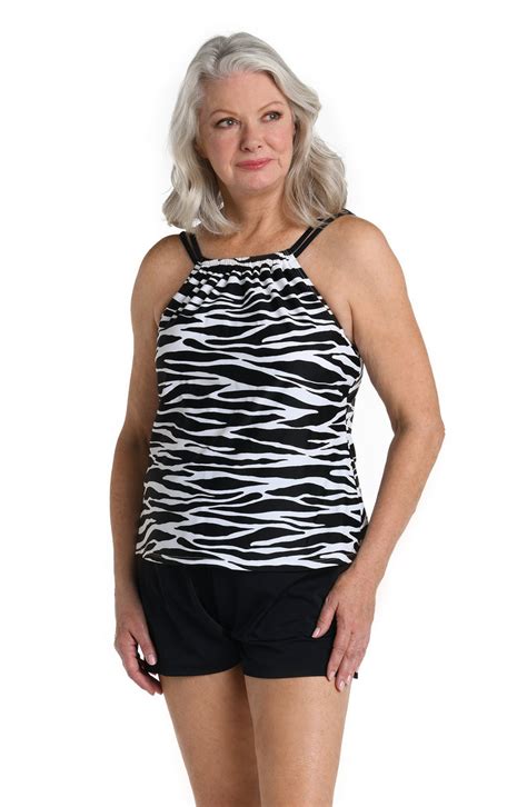 Safari Zebra High Neck Underwire Tankini Top Maxine Of Hollywood