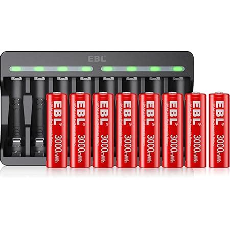 EBL 1 5V Rechargeable Lithium AA Batteries With USB Battery Charger