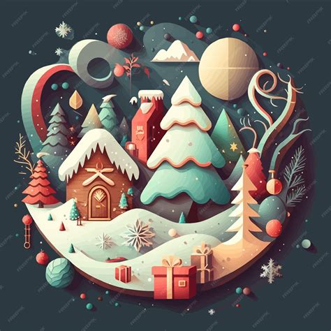 Premium Vector Winter Christmas Tree Background In Flat Vector Color