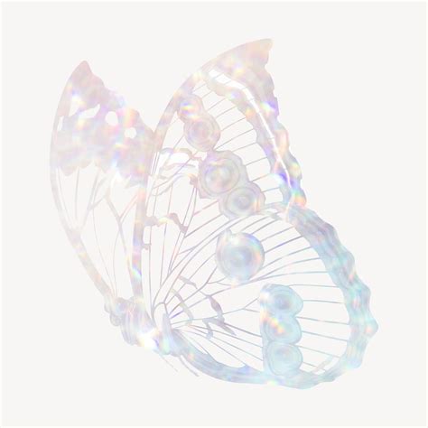 Sparkly Holographic Butterfly Aesthetic Graphic Premium Photo