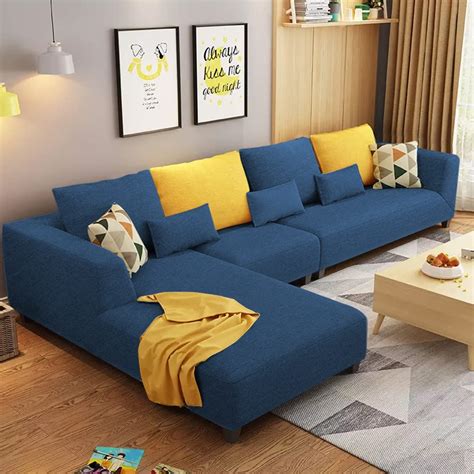 Casaliving Minta Lhs Seater L Shape Sofa Set For Living Room Blue