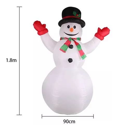 Inflable Navideño 1 80 Mts Muñeco De Nieve Meses sin intereses