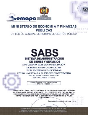 Fillable Online Semapa Gob Ministerio De Economa Y Finanzas Pblicas