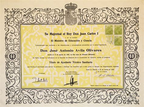 Diploma Ats 1982 Ats Titulaciones Museo Histórico De