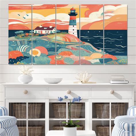 Longshore Tides Coastal Lighthouse Iii Coastal Wall Art Living Room