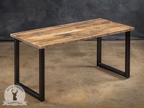 Buy Custom Reclaimed Barnwood Straight Desk Made To Order From Deer