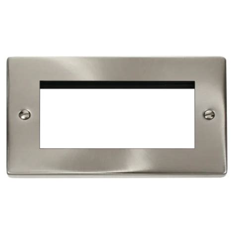 Click Deco Victorian Satin Chrome 2 GANG PLATE FOR DATA MODULES