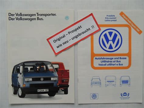 VW Transporter Bus 1989 Prospekt AMAG Preisliste H10 Kaufen