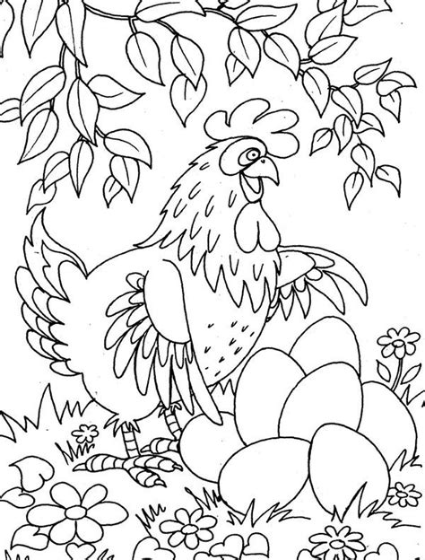 Coloriages Paques Poules