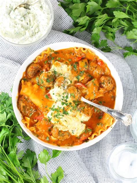 Chicken Sausage Lasagna Soup Recipe Taste And See