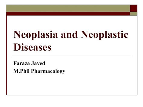 Pdf Neoplasia Its Development Mechanisms And Neoplastic Diseases