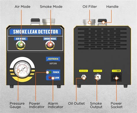 AUTOOL SDT205 Smoke Machine Leak Detector Pipe & EVAP System Leak Locator - AUTOOL