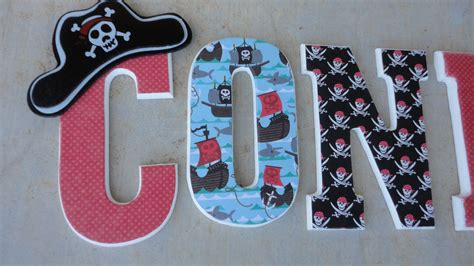 Pirate Themed Custom Wood Letters 600 Via Etsy