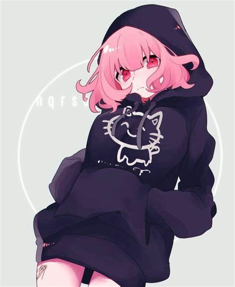 Hoodie Anime Girl Pink Anime Wallpaper Hd