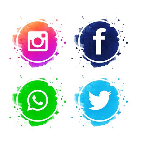 Beautiful Social Media Icons Set Vector 241389 Vector Art At Vecteezy