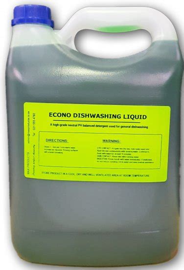 Dishwashing Liquid Econo 5 Litre Dwe5 R3600 Max Products