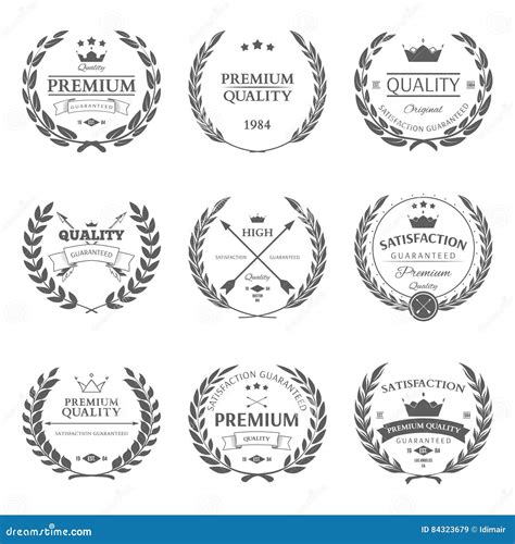 Set Of Premium Quality Labels And Badges Vector Stock Vector