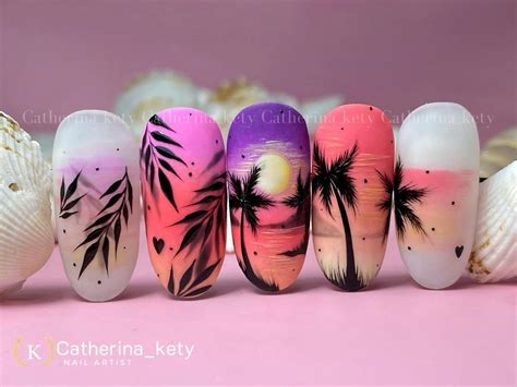 Palm Nails Sea Nails Pretty Nail Art Cool Nail Art Nail Art Palmier