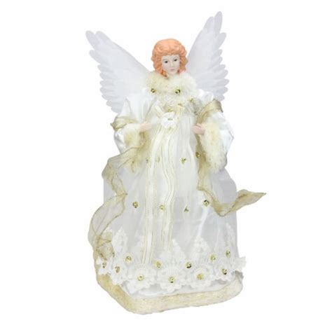 Kurt Adler Lighted Gold Fiber Optic Animated Porcelain Angel