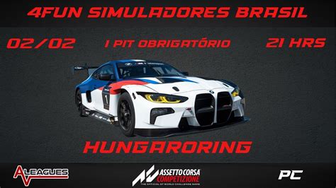 4fun Simuladores Brasil Gt3 Hungaroring Acc Youtube