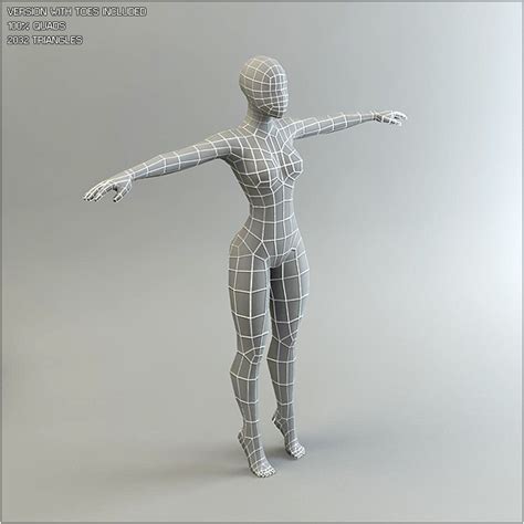 Low Poly Base Mesh Female By Bitgem 3docean