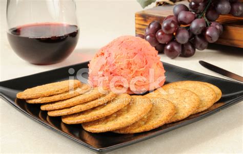 Cheese And Crackers With Red Wine Stock Photo Royalty Free Freeimages