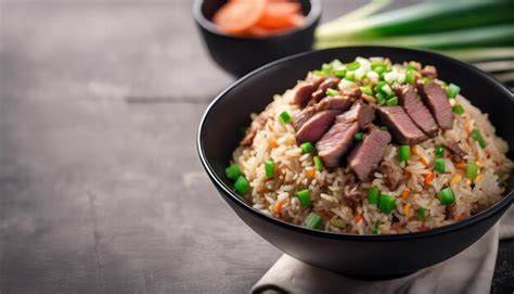 Premium Photo Savory Beef Fried Rice In Bowl