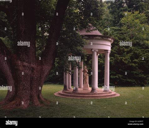 Classical Greek Style Gazebo With Statue Stock Photo Alamy