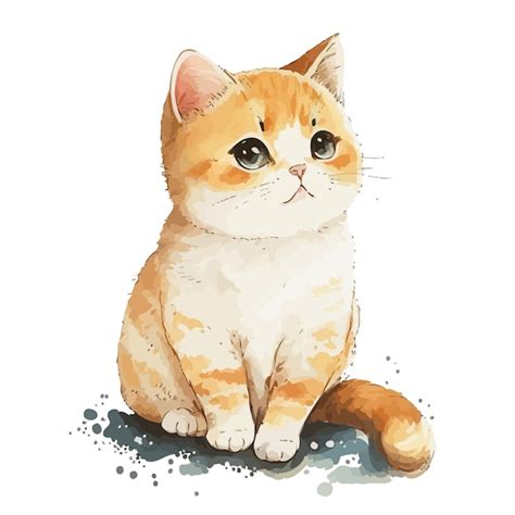 Premium Vector Watercolor Cute Cat