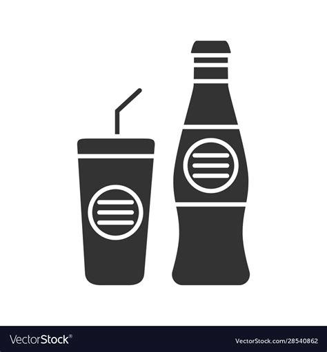 Cold Drinks Glyph Icon Royalty Free Vector Image