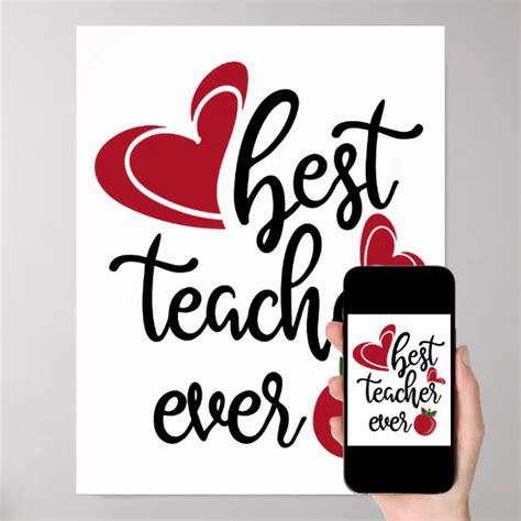 Best Teacher Ever Typography Teachers Poster Zazzle