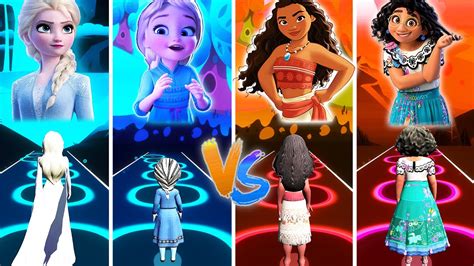 Frozen Elsa Baby Elsa Vs Moana Mirabel Tiles Hop Let It Go We