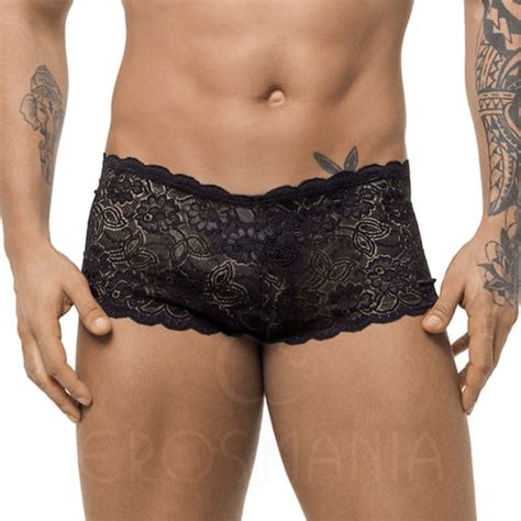 Calcinha Masculina Caleçon Renda Preta Sex Shop Erosmania