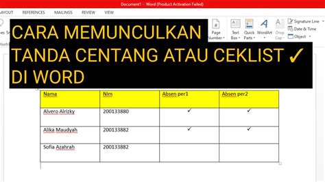 Cara Memunculkan Tanda Centang Atau Tanda Ceklist Di Microsoft Word