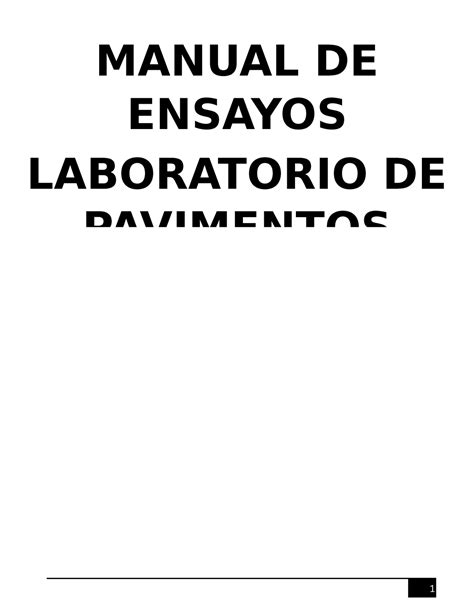 Ensayos De Laboratorio De Pavimentos Manual De Ensayos Laboratorio