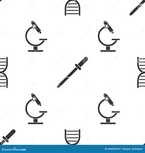 Set Dna Symbol Pipette And Radioactive In Shield Icon Vector