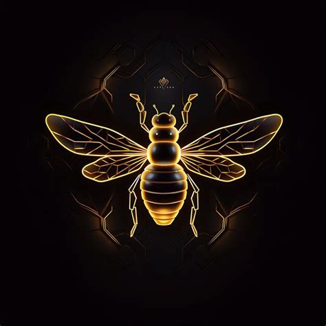 Dise O De Ne N Del Logotipo De Una Abeja Trabajadora Con Alas Y Abejas