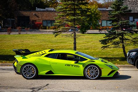 Side Of Bright Green Lamborghini Huracan STO BenLevy